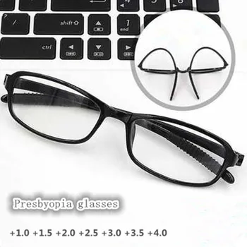 + 1.0 İla + 4.0 Moda TR90 okuma gözlüğü Kare Siyah Çerçeve Unisex Ultra hafif Presbiyopi Gözlük Kadın Erkek Gafas 2022
