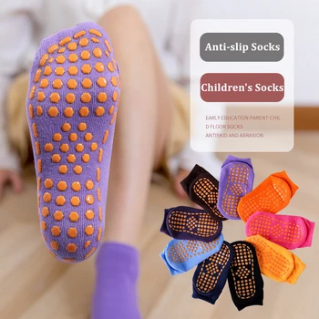 1-12 Yıl Çocuk Çorap Silikon kaymaz Çocuklar Tüp Çorap Yumuşak Nefes Pamuk Erkek Kız Trambolin Çorap Öğrenci Çorap