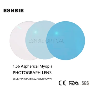 1.56 Özelleştirilmiş Reçete Lens Güneş Gözlüğü Fotokromik Gri Kahverengi Mavi Pembe Mor Optik Miyopi Asferik Lens Kadın Erkek