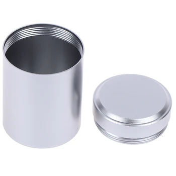 1 adet Pratik Gümüş Hava Geçirmez Konteyner Alüminyum Ot Stash Metal Mühürlü Can Çay Kavanoz Saklama Kapları