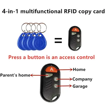 1 Adet RFID Çoklu Keyfob 4 veya 5 in 1 125 khz T5577 EM ID Yazılabilir IC 13.56 Mhz 1 k S50 UID Değiştirilebilir Kart Etiketi