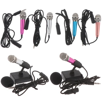 1 Takım Taşınabilir 3.5 mm Stereo Stüdyo Mikrofon KTV Karaoke Mini Mikrofon cep telefonu laptop onarım istasyonu bilgisayar masaüstü Küçük Boyutlu