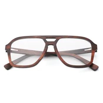100 % Doğal Ahşap gözlük Çerçeve Erkekler için Ahşap Kadın Optik Gözlük Şeffaf Lens ile kılıf ile 56336