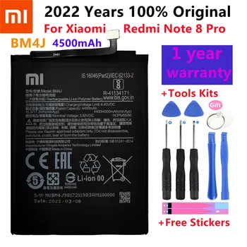 100 % Orijinal 4500mAh BM4J Pil Xiaomi Redmi İçin Not 8 Pro Note8 Pro Orijinal Yedek Telefon Pil + Hediye Araçları + Çıkartmalar