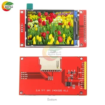 2.8 İnç SPI LCD Modülü 240X320 TFT Modülü İle Dokunmatik ILI9341 Seri Port PCB Adaptörü 5V / 3.3 V LCD ekran Modülü Kurulu MCU IO