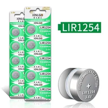 2 ADET 3.7 V LIR1254 Şarj Edilebilir Lityum pil düğmesi Hücre Dahili Piller 1254 TWS kablosuz kulaklık Bluetooth