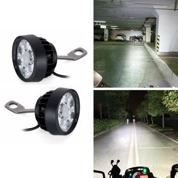 2 adet motosiklet far sis sürüş ışıkları 6 LED çalışma Spot ışık sis lambası scooter spot motosiklet yan ayna 85DF