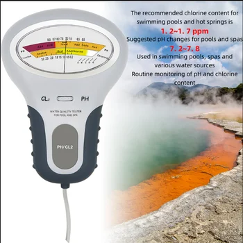 2 in 1 klor ölçer Test Cihazı PH Klor Seviyesi Taşınabilir Dijital PH ölçer CL2 Akvaryum Yüzme Havuzu Su Kalitesi Test Aracı