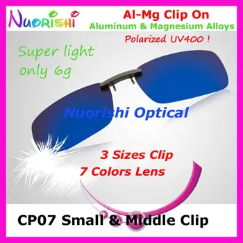 20 adet Al-Mg Alaşım Sürüş Polarize Gözlük Gözlük 7 Renkler UV400 lens klipsi için Küçük ve Orta Boy Klipler CP07 Ücretsiz Gemi