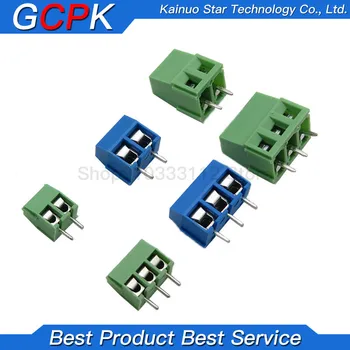 20 ADET / GRUP KF301-2P 3 P KF350-2P 3 P KF128 Vida 2Pin 3pin 5.0 mm Düz Pin PCB Vida Terminal Bloğu Bağlayıcı Mavi ve yeşil