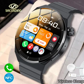 2022 NFC akıllı izle erkekler GT3 Pro AMOLED 390 * 390 HD Ekran Kalp Hızı Bluetooth Çağrı IP68 Su Geçirmez SmartWatch Huawei Xiaomi için