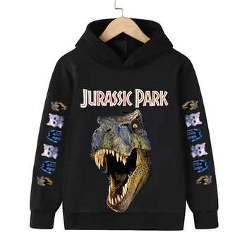2022 Yeni Dinozor Baskı Jurassic Park Hoodie ve Erkek Giysileri, çocuk Üstleri, çocuk Kazak, çocuk Ceket Elbise 4-14 Yaşında Açık