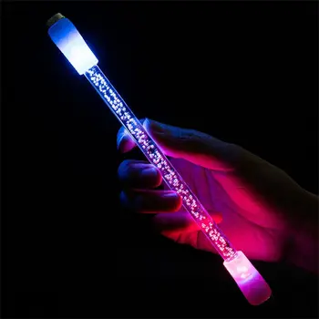 2022 Çocuk Serbest Bırakma Basıncı LED Dönen Kalem Öğrenci Hediye Akrilik Aydınlık Kalem LED ışık Erkek Erkek Hediyeler için İplik Twirling Kalem