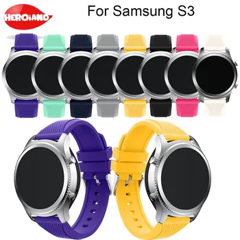 22mm Spor Silikon saat kordonları Kayışı Samsung Galaxy Dişli S3 Klasik SM-R770 S3 Sınır SM-R760 SM-R765 akıllı saat