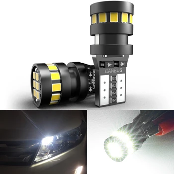 2x W5W LED T10 LED Ampuller Canbus 2015SMD Araba Park Pozisyonu İçin ışıkları İç Harita Dome İşıklar 12V 6500K Beyaz Amber Otomatik Lamba