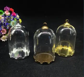 3 adet 38 * 25mm temizle çan kavanoz tüp şekli cam küre çiçek tepsisi kapağı seti cam şişe kolye el yapımı boş kristal vazo bulma