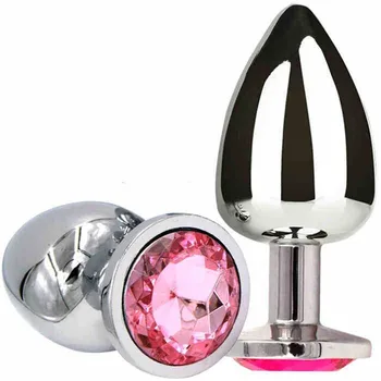 3 Farklı Boyut S/M / L Metal Anal Plug 12 renk Kristal Takı Pürüzsüz Prostat masajı anal tıkacı Seks Oyuncakları Kadın için