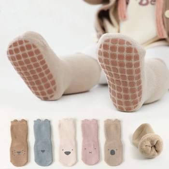 3 pairs Bebek Kış Kalınlaşmak Çorap Havlu diz üstü çorap Kız Yenidoğan Sıcak Şeyler Erkek Toddler Kat Anti Kayma Çocuk Pamuk