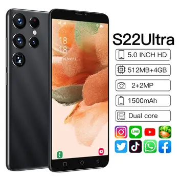 5.0 inç S22Ultra Smartphone 2MP + 2MP Kamera 1500mah Pil Yüz Tanıma Çok fonksiyonlu Cep Telefonları (512m+4GB)Android telefon