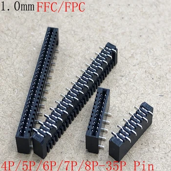 50 Adet 1.0 mm çift taraflı unlocked FFC / FPC esnek kablo soketi FPC konektörü dikey yama çıkığı iğne