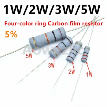 50 adet 5W Karbon film dirençler 5 % (0.1 R-0.91 R)Halka Güç Direnci R12J 0.15 R 0.18 R 0.2 RJ 0.22 R 0.24 R 0.27 R 0.3 ΩJ 0.33 R 0.36 Ohm