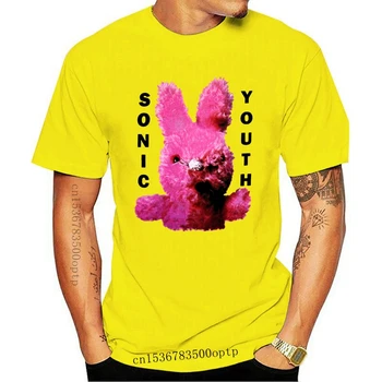5268A erkek giyim Sonic Youth Erkek Kirli Bunny T-shirt Gümüş-