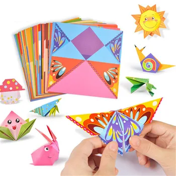 54 Adet Çocuklar Origami Kağıt Kitap Hayvan Desen 3D Bulmaca DIY Katlanır Oyuncak Çocuk El Yapımı Anaokulu Sanat ve El Sanatları Oyuncaklar