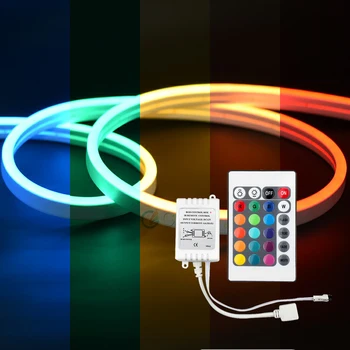 5M Neon RGB Led şerit ışık 12V Tuya LED ışıkları esnek kısılabilir Neon açık havada IP67 su geçirmez dekorasyon işareti mektup Çubuğu