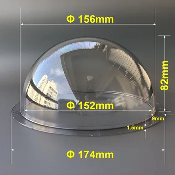 6.8 İnç 174x82mm Dış Şeffaf Cam Koruma Dome Hız PTZ Kamera Lens Konut Şeffaf Renk Kapak