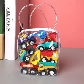 6 adet Mini Araba Modeli Oyuncak Geri Çekin oyuncak arabalar iş makinesi itfaiye kamyonu Çocuklar Atalet Arabalar erkek çocuk oyuncakları Diecasts Oyuncak Çocuk Hediye için