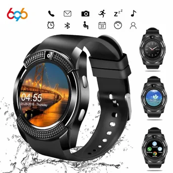 696 Akıllı V8 İzle Bluetooth Smartwatch Dokunmatik Ekran kol saati ile Kamera / SIM Kart Yuvası Su Geçirmez akıllı saat