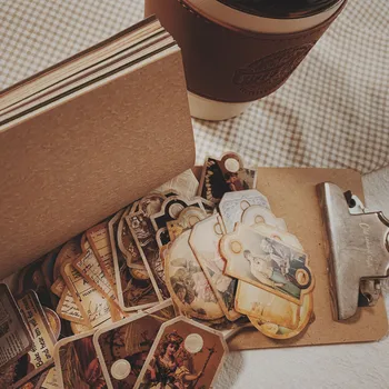 80 ADET Retro Delikli Kalın Kart Etiket Malzemesi DIY Karalama Defteri Dekorasyon Günlüğü İmi Albümü Mutlu Planı Hediye