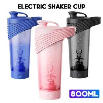 800ML Max Elektrikli Protein Shaker Şişeleri Kahve Suyu Taşınabilir Mikser Kupası Otomatik karıştırma şişesi USB Şarj Edilebilir Su Şişesi
