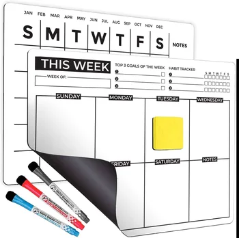 A3 Kuru Silme Manyetik Beyaz Tahta Buzdolabı Memo Haftalık Planlayıcısı Yapılacaklar Listesi Bakkal yazı tahtası Mutfak Buzdolabı Mıknatısları