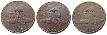 ABD Bir Dizi (1856 1857 1858) 3 adet Uçan Kartal Cent Kopya Süslemeleri Sikke