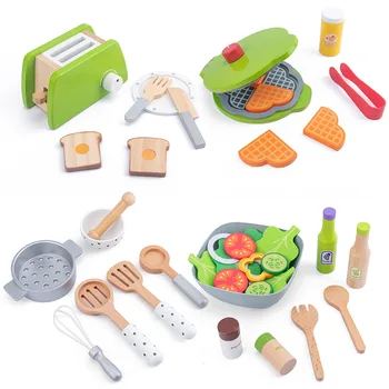 Ahşap Mutfak Oyuncaklar Oyna Pretend Çocuklar mutfak seti Kesme Manyetik Meyve Sebze Minyatür Gıda Kız Oyuncak Eğitici Oyuncaklar