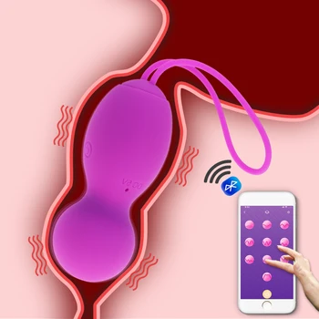 Akıllı APP Bluetooth Kontrol Vibratör Kegals Vajinal Topu Giyilebilir Titreşimli Külot Yumurta Kadınlar için Seks Oyuncakları Yapay Penis Klitoris Masajı