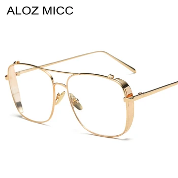 ALOZ MICC Yeni Erkek Gözlük Çerçeve Kadın Altın Şeffaf Gözlük Marka Tasarımcısı Metal Çerçeve Bayanlar gözlük çerçevesi 2018 Q414