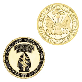 Amerika Birleşik Devletleri Ordusu Özel Kuvvetler Hediyelik Eşya ve Hediyeler Altın Kaplama Bölümü Ordu 1 ADET Hatıra Paraları Mücadelesi Coin