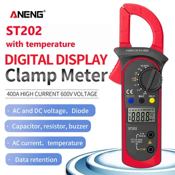 ANENG ST202 Dijital Kelepçe Multimetre Direnç Ohm Transistör Test Cihazları AC / DC Akım Voltmetre Lcr Kelepçe Metre Sıcaklık