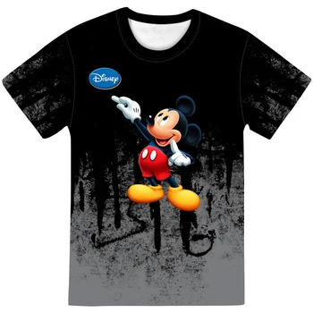 Anime Disney Mickey Mouse T-shirt Kawaii 3D Baskı Çocuklar T Shirt Yaz Moda Çizgi Film T-shirt Erkek Kız Unisex Gömlek Tops