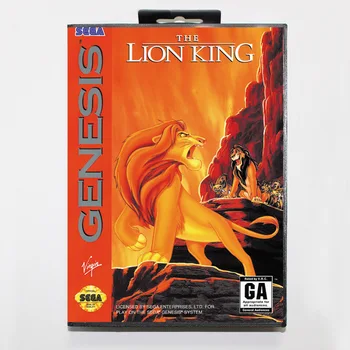 Aslan Kral 16bit MD Oyun Kartı İçin Sega Mega Sürücü / Genesis Perakende Kutusu ile