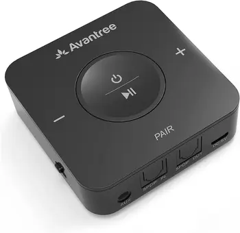 Avantree TC417 Bluetooth Verici Alıcı için TV, Optik Dijital Toslink, Ses Kontrolü 3.5 mm AUX, RCA, 20 H Çalma Süresi