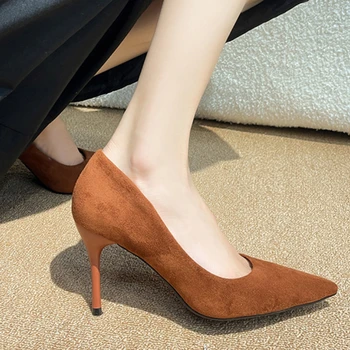 Ayakkabı Moda Kadın Pompaları Rugan Yüksek Topuklu Stiletto Topuklu Meslek OL Ofis Ayakkabı Seksi Topuklu Artı Boyutu 43