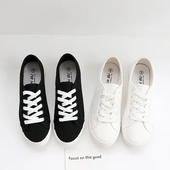 Bayanlar Beyaz Çift kanvas sneaker kadın El-boyalı ayakkabı Hemşire Nefes ayakkabı Öğrenci Bez Ayakkabı Tenis Feminino