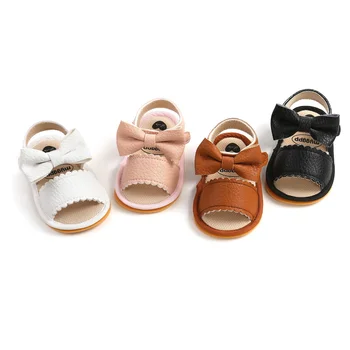 Bebek Ayakkabıları Yaz Erkek Bebek Kız Ayakkabı Toddler Flats Sandalet Yumuşak Kauçuk Taban Kaymaz İlmek Beşik İlk Yürüteç Ayakkabı