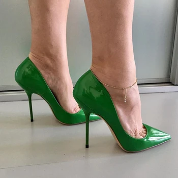 Boyutu 34-45 İnce Topuklu ayna ebeveyn Deri Klasik Tasarım Kadın Yüksek Topuklu parti ayakkabıları