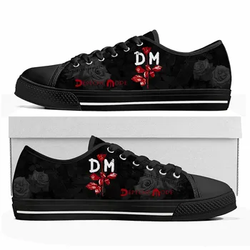 Depeche Rock Grubu Modu Düşük Üst yüksek kaliteli ayakkabılar Erkek Kadın Genç Kanvas Sneaker Violator Rahat Çift Ayakkabı Özel Ayakkabı