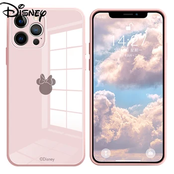 Disney İPhone12Promax cep telefonu kılıfı Cam İPhone12pro/12mini / 12 Karikatür Mickey Çift Cep Telefonu Kapağı