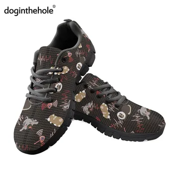 Doginthehole Köpek Veteriner Tasarım Kadın Yaz Örgü Ayakkabı Karikatür Rahat Hemşire düz ayakkabı 2022 Yeni Bayanlar dantel-up Ayakkabı